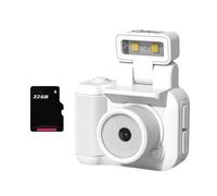 Giwnhvx Fotocamera in stile mini reflex digitale CMOS da 32 GB con flash e stazione di ricarica registratore video portatile DV 1080P con display LCD.