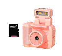Giwnhvx Fotocamera stile mini reflex digitale CMOS 128 GB con flash e stazione di ricarica portatile registratore video DV 1080P con display LCD C