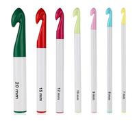 Giwnhvx Ganci a gancio, kit di accessori per ganci da 7 a 20 mm per uncinetto, ganci in plastica, da maglia, impugnatura ergonomica