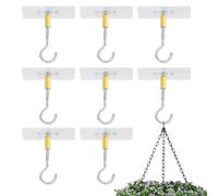 Giwnhvx Ganci adesivi da soffitto, 8 pezzi, ganci per appendere piccole piante a vento per cucina