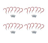 Giwnhvx Ganci per bicicletta, a vite, per capannoni, garage, giardino, ganci rivestiti in plastica, per montaggio a parete/soffitto, colore rosso, confezione da 24