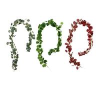 Giwnhvx Ghirlanda di eucalipto artificiale, 3 pezzi, con foglie di edera finta, fatte a mano, decorazione da parete