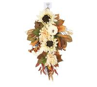 Giwnhvx Ghirlanda di fiori per porta autunnale, motivo: zucche artificiali con foglie