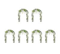 Giwnhvx Ghirlanda di glicine artificiale, in rattan, da appendere, per cerimonie all'aperto, 6 pezzi, 2,8 m, colore: bianco