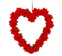Giwnhvx Ghirlanda di rose per ghirlanda di fiori di rose a forma di cuore di fiori di rose artificiali decorative per porta d'ingresso