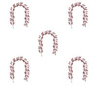 Giwnhvx Ghirlanda natalizia con bacche rosse, flessibile, per camino, decorazione natalizia