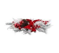Giwnhvx Ghirlanda natalizia per scale, porte, camini, decorazioni natalizie per interni ed esterni, 60 x 30 cm, colore: rosso