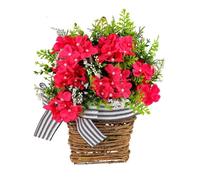 Giwnhvx Ghirlanda per Porta D'Ingresso Cestino da Appendere per Porta Decorazione per Porta D'Ingresso Appesa Ghirlanda Estiva con Ortensia Decorazione per Porta D'Ingresso