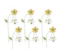 Giwnhvx Giardino Fiori in Ferro 6 Pezzi Picchetti Decorativi per Piante di Ferro 10,6 Pollici Pali da Corte Ornamentali con Animali Carini sulle Altalene D