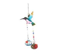 Giwnhvx Graziosi campanelli eolici da appendere, mangiatoia per uccelli con porte di alimentazione a forma di fiore A