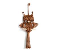 Giwnhvx Gufo Macramé Arazzo Tessuto Arazzo Parete Pendente Ornamento Tessuto Boemia Arazzo