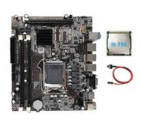 Giwnhvx H55 Computer Motherboard LGA1156 Supporta I3 530 I5 760 Series CPU DDR3 Memoria + I5 750 CPU+Cavo Switch