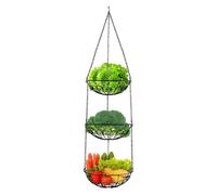 Giwnhvx Hanger Produce Cesto di frutta in filo metallico Cesto di frutta a 3 livelli Cesto di frutta in ferro da cucina Supporto per frutta e verdura