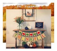 Giwnhvx Happy Thanksgiving Banner Appeso Autunno Raccolto Poster Sfondo Banner per Giorno del Ringraziamento Decorazione Festa