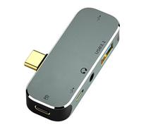 Giwnhvx Hub di estensione di tipo C per PC e PC, presa jack da 3,55 mm, PD100 W, prolunga USB compatibile USB 3.0/USB 2.0 YX04 X3