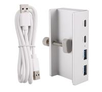 Giwnhvx Hub USB 3.0 in alluminio con clip, tipo C Hub, separatore da scrivania con tasso di trasferimento USB-C 5GBps per computer portatili