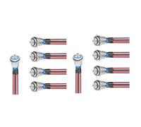 Giwnhvx Interruttore a pulsante da 12 mm, 10 pezzi con fascio pre-cablato 12 V 24 V, blocco automatico, interruttore metallico rotondo impermeabile a LED