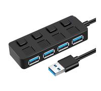 Giwnhvx Interruttore HUB USB3.0 a Pulsante 4 Porte Splitter USB 1 a 4 Estensione Hub Tipo-C per Accessori di Sostituzione Del Computer Portatile B