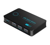 Giwnhvx Interruttore KVM USB 3.0 con di scelta rapida per Tastiera PC, Mouse, Stampante, 2 PC Condividere 4 Dispositivi, Controller Condiviso 5 Gbit/S