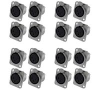 Giwnhvx Jack XLR femmina a 3 pin - Jack per montaggio a pannello, serie D, taglia XLR-F, confezione da 16