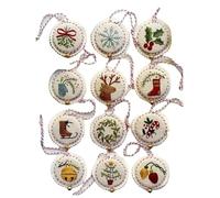 Giwnhvx Jolly e Bright, kit di decorazioni per ricamo a mano, kit di ricamo natalizio, kit di decorazioni per feste