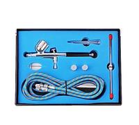 Giwnhvx Kit aerografo a doppia azione, argento, 0,2 mm, 0,5 mm, punte fluide aghi per pittura unghie torta tatuaggio