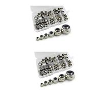 Giwnhvx Kit assortito di dadi di bloccaggio esagonali in acciaio inox 304, con inserto in nylon, dadi autobloccanti M3, M5, M6, M8, M10, 300 pezzi