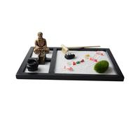 Giwnhvx Kit da giardino giapponese per ufficio, set di vasche per sabbia rilassante, con accessori per decorazione da tavolo da ufficio e regalo per meditazione
