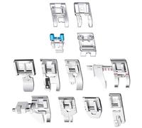 Giwnhvx Kit di 12 piedini, piede dritto, piede a rullo, piedino a clip per macchina da cucire, set di piedistalli per macchine da cucire, installazione facile