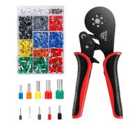 Giwnhvx Kit di crimpatura per puntali, pinza crimpatrice con 1200 connettori a crimpare terminali, 0,08-16 mm², autoregolabili