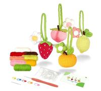 Giwnhvx Kit di Gancio Parti di Ricambio per Principianti, Kit di Frutta all'Uncinetto per Adulti con Video Tutorial Passaggio e Figlio di Punti