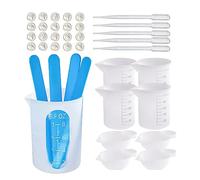 Giwnhvx Kit di misurini in resina epossidica in silicone con bastoncini per agitare, coppette per dito, misurino in silicone per la miscelazione di resina epossidica fai da te