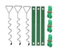 Giwnhvx Kit di picchetti per albero a spirale resistenti e supporti per raddrizzare alberi pendenti e giovani alberi, argento