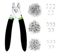 Giwnhvx Kit di pinze per anelli di maiale con 270 anelli di maiale in acciaio zincato da 3/4", 1/2" 3/8", kit di pinze per anelli di maiale per artigianato e insacco fai da te