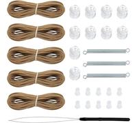 Giwnhvx Kit di riparazione per tende plissettate, colore bianco, kit di restringing, colore marrone, facile da installare, facile da usare