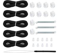 Giwnhvx Kit di riparazione per tende plissettate, colore nero, facile da usare