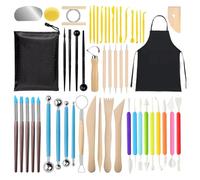 Giwnhvx Kit di strumenti per argilla, 53 pezzi, strumenti per scultura su argilla, kit di strumenti in ceramica, set di strumenti per argilla polimerica e ceramica ad asciugatura aria, abbellimento