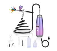 Giwnhvx Kit per aerografo per unghie, 32 psi, con compressore d'aria, senza fili, per trucco, pittura, modello
