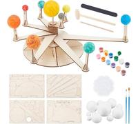 Giwnhvx Kit per modellini di pianeti fai da te, in schiuma, con 11 palline di polistirolo in 6 misure, 12 colori di vernice, pennello