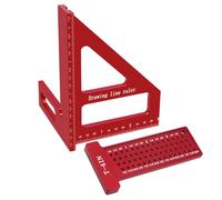 Giwnhvx Kit quadrato per la lavorazione del legno, 2 pezzi, goniometro quadrato per carpenteria 3D e righello quadrato a T, facile da installare
