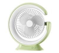 Giwnhvx Lampada da Scrivania Ventilatore 1200mAh Desktop Runner Light Mini Ventilatore Elettrico Portatile Multifunzione Pratico Ventilatore A 3 Velocità,Verde