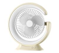 Giwnhvx Lampada da Scrivania Ventilatore 1200mAh Desktop Runner Light Mini Ventilatore Elettrico Portatile Multifunzione Pratico Ventilatore A 3 Velocità, Giallo