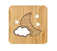 Giwnhvx Lampada da Tavolo un LED con Luce Notturna un Forma di Nuvola di Luna nel Legno 3D per Camera da Letto per Bambini Decorazioni per la Casa Luci da Tavolo USB Luci per Dormire