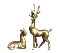 Giwnhvx Lega di Rame Cervo Sika Piccole Decorazioni da Tavolo Figure di Animali Vintage Decorazioni per Ufficio Parti di Ricambio Decorazioni per Artigianato