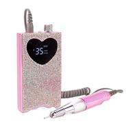Giwnhvx Levigatrice Elettrica per Unghie con Strass Ricaricabile 35.000 RPM a Forma di Cuore Macinatore Pedicure Spina UE