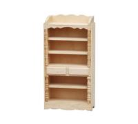 Giwnhvx Libreria classica in miniatura in legno, espositore in legno grezzo