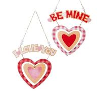 Giwnhvx Love You - Pannello per porta di San , decorazione per la casa, per San , 2 pezzi, decorazione per porta in legno, decorazione da parete romantica per