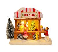 Giwnhvx Luce Notturna Musica Casa di Neve Decorazioni Natalizie Decorazione Davanzale Regali di Festa di Natale A