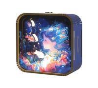 Giwnhvx Luci d'atmosfera stereo in legno a forma di cartone animato fai da te, regalo per laurea e stagione, idea regalo per luce notturna, A