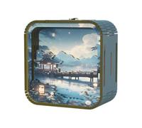 Giwnhvx Luci d'atmosfera stereo in legno a forma di cartone animato fai da te, regalo per laurea, stagione, luce notturna, D